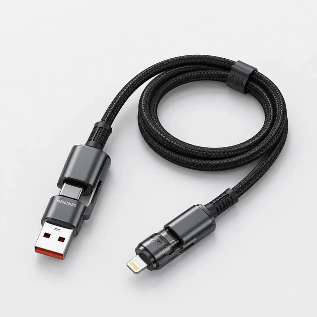 Кабель USB–Lightning Digital 26X-197 1 м усиленный - Фото 4 Кабель USB–Lightning Digital 26X-197 1 м усиленный - изображение 4