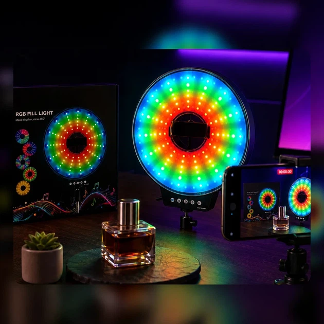 Кільцева LED лампа MJ-261 RGB 26 см з USB підключенням - Фото 4 Кільцева LED лампа MJ-261 RGB 26 см з USB підключенням - зображення 4