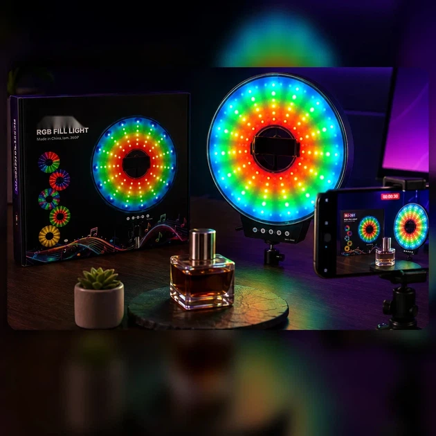Кільцева LED-лампа Digital MJ-321 RGB 35 см з USB-живленням - Фото 4 Кільцева LED-лампа Digital MJ-321 RGB 35 см з USB-живленням - зображення 4