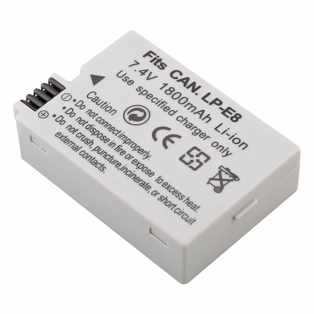 Аккумулятор LP-E8 1800mAh 7.4V Li-Ion для камер Canon EOS 550D, 600D, 650D, 700D - изображение 2
