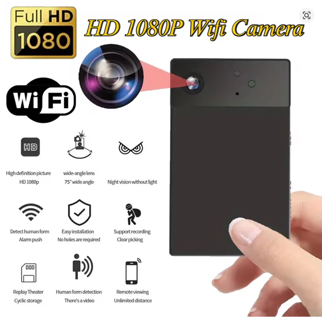 Wi-Fi мини-камера DIXSG X9 1080P с ночным видением и записью на microSD - Фото 1 Wi-Fi мини-камера DIXSG X9 1080P с ночным видением и записью на microSD - изображение 1
