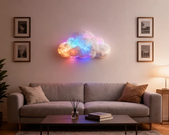 Светильник светодиодный Облако с RGB-подсветкой и пультом, питание USB - изображение 6