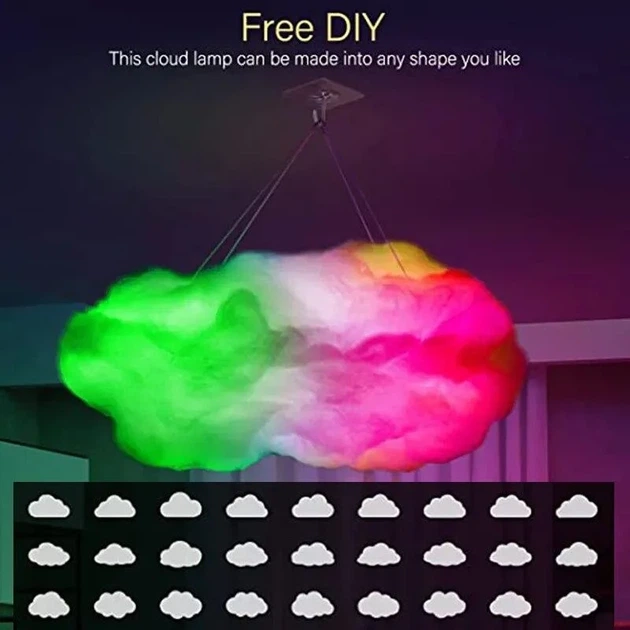 Светильник светодиодный Облако с RGB-подсветкой и пультом, питание USB - изображение 11