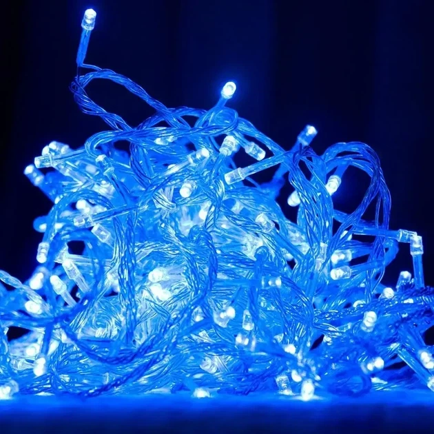 Гирлянда LED 500 ламп Digital на прозрачном проводе, синий свет - Фото 5 Гирлянда LED 500 ламп Digital на прозрачном проводе, синий свет - изображение 5