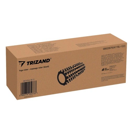 Массажный валик для йоги Trizand 33х12 см черный с выступами для глубокой миофасциальной релаксации и фитнес тренировок - изображение 7