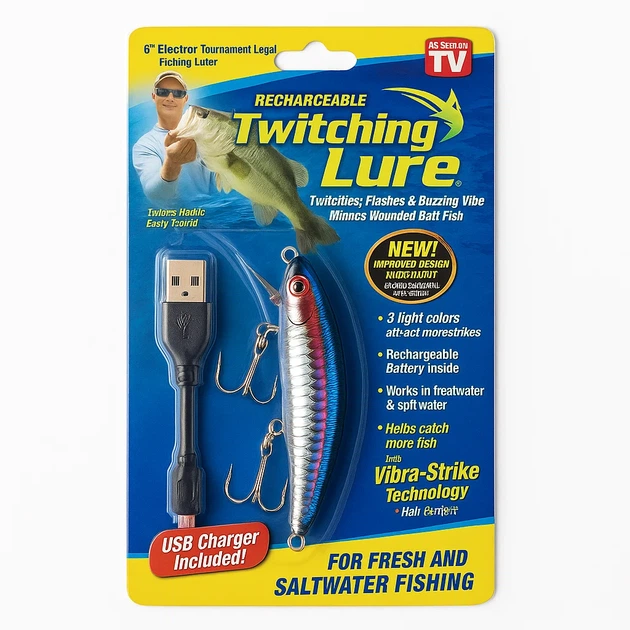 Електронний воблер-приманка Twitching Lure на акумуляторі з USB-зарядкою - Фото 1 Електронний воблер-приманка Twitching Lure на акумуляторі з USB-зарядкою - зображення 1