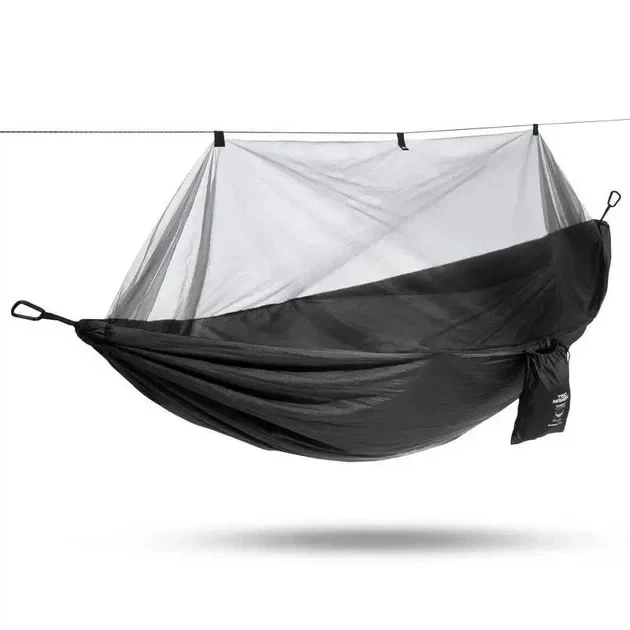Гамак туристический с москитной сеткой Digital 220×120 см, черный - Фото 2 Гамак туристический с москитной сеткой Digital 220×120 см, черный - изображение 2