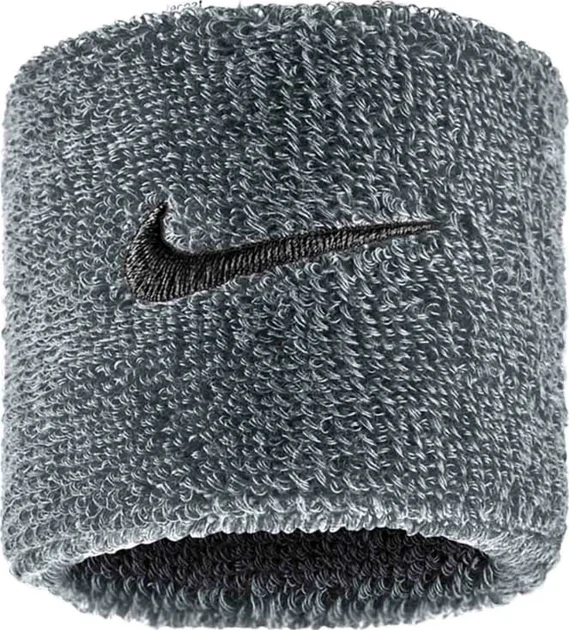Напульсники Nike SWOOSH CLASSIC WRISTBANDS 2PK мікрофібра поліестер сірі One Size - зображення 2