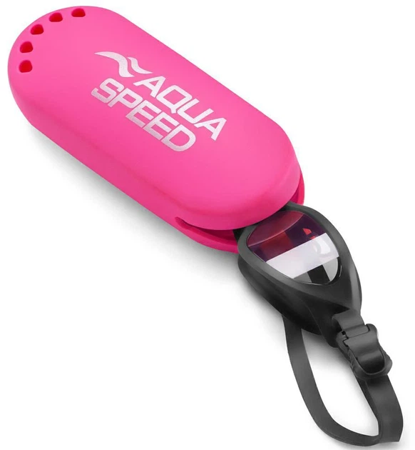 Чохол для окулярів Aqua Speed Silicone goggle case силіконовий компактний рожевий - Фото 3 Чохол для окулярів Aqua Speed Silicone goggle case силіконовий компактний рожевий - зображення 3