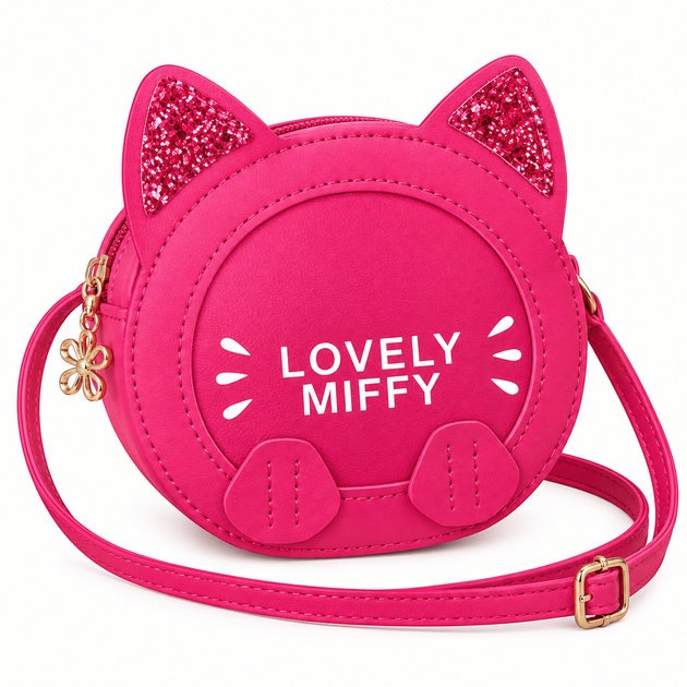 Сумка маленькая детская для девочек малышек LOVELY MIFFY малиновая - Фото 1 Сумка маленькая детская для девочек малышек LOVELY MIFFY малиновая - изображение 1