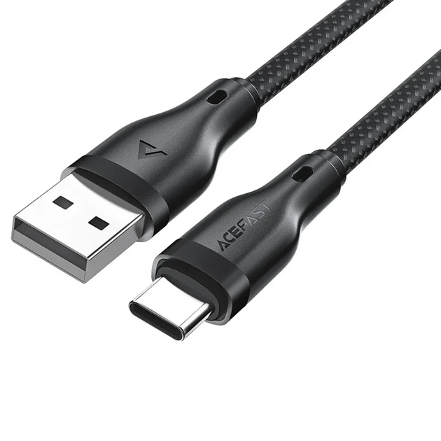 Кабель Acefast C8-04 USB — Type-C 3A 1.2 м плетений чорний - зображення 4