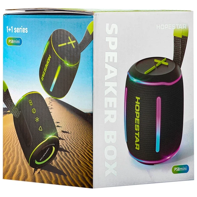 Портативная Bluetooth колонка Hopestar P58 mini 10W моно с подсветкой чёрная - изображение 5