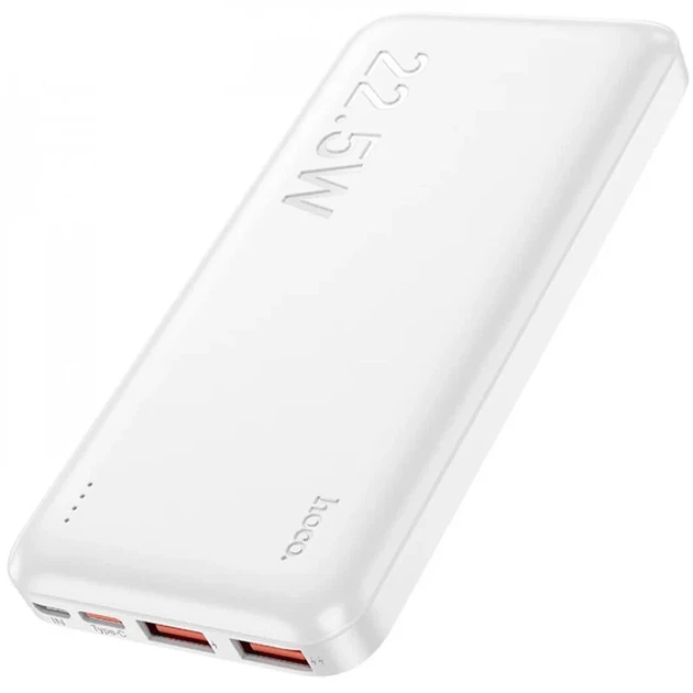 Повербанк Hoco J101 Astute 10000 mAh PD 20W QC 22.5W 2xUSB Type-C білий - Фото 2 Повербанк Hoco J101 Astute 10000 mAh PD 20W QC 22.5W 2xUSB Type-C білий - зображення 2