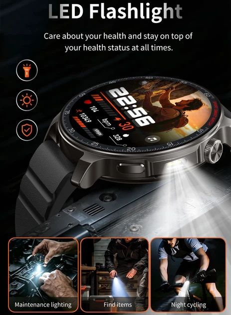Смарт-годинник UWatch Smart Colorado Steel Black з 2 ремінцями екран 1.46 дюйма - зображення 4