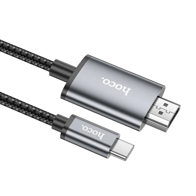 Перехідник Hoco UA27 HD Type-C — HDMI 2 м 4K 30Hz алюміній, сірий - зображення 3