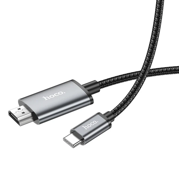 Перехідник Hoco UA27 HD Type-C — HDMI 2 м 4K 30Hz алюміній, сірий - зображення 4