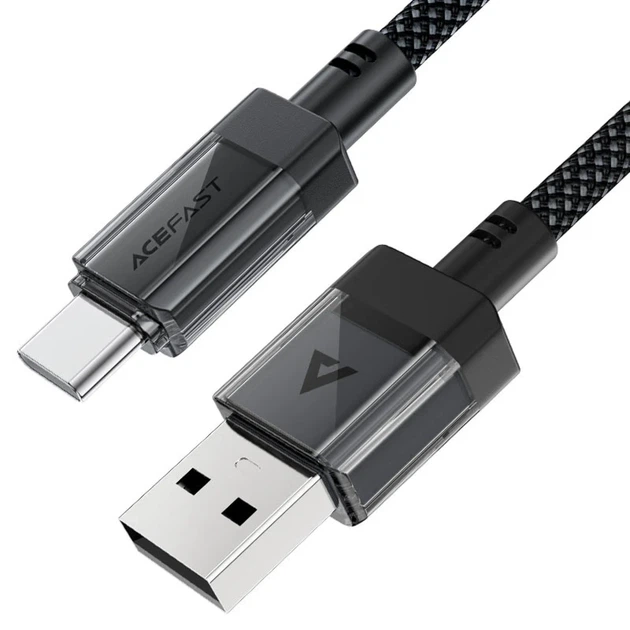 Кабель Acefast C12-04 USB — Type-C 3A плетеный черный - изображение 2