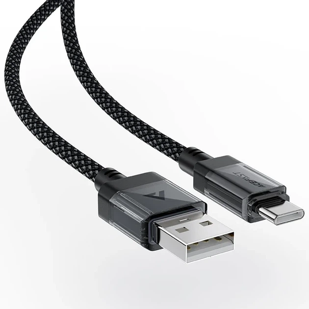 Кабель Acefast C12-04 USB — Type-C 3A плетеный черный - изображение 3