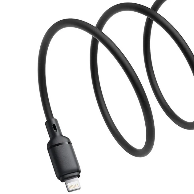 Кабель Baseus Silky Series USB — Lightning 2.4A 2 м для заряджання й передачі даних чорний - зображення 2