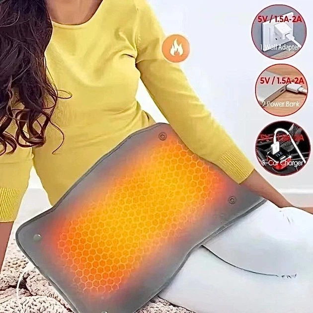 Грілка електрична Heating Pad Type-C USB 5V/2А для полегшення судом та болів у спині та шиї - изображение 9