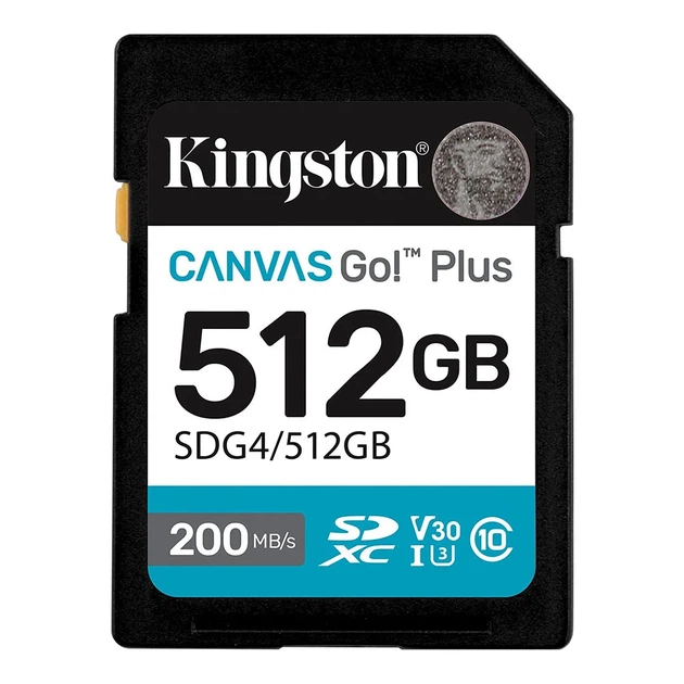 Карта памяти SDXC Kingston Canvas Go Plus 512 GB class 10 UHS-I U3 V30 A2, 200 МБ/с - Фото 1 Карта памяти SDXC Kingston Canvas Go Plus 512 GB class 10 UHS-I U3 V30 A2, 200 МБ/с - изображение 1