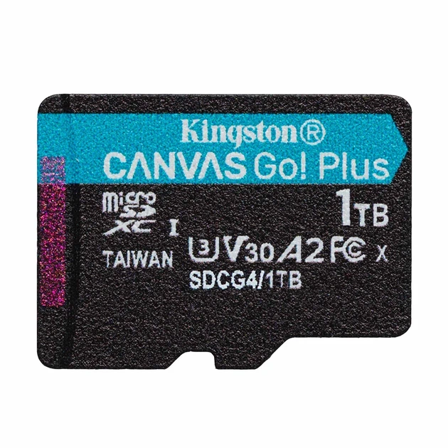 Карта пам'яті microSDXC Kingston Canvas Go Plus 1 TB UHS-I U3 V30 A2 для дронів і камер - Фото 1 Карта пам'яті microSDXC Kingston Canvas Go Plus 1 TB UHS-I U3 V30 A2 для дронів і камер - зображення 1