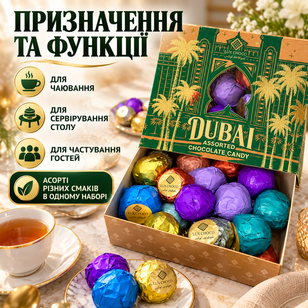 Цукерки асорті 1 кг солодощі набір східних ласощів у подарунковій упаковці для святкового столу подарунка близьким друзям колегам - зображення 3