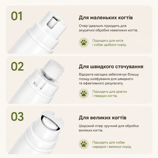 Аккумуляторный гриндер Wushang для подпиливания когтей собак и котов (электрическая когтерезка, точилка, пилочка для когтей) - изображение 6