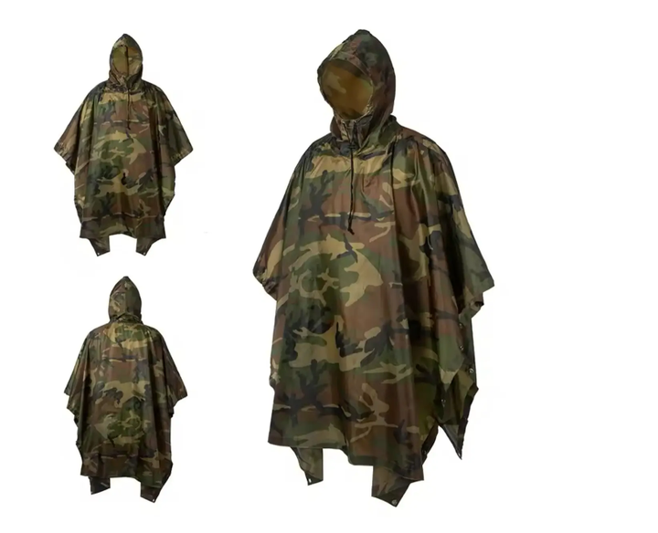 Дощовик пончо від дощу TOPA захисний туристичний похідний Raincoat AND -1 Камуфляж one size - зображення 2