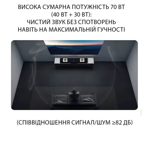 Саундбар Socovez G69 2.1 90Вт HDMI ARC Bluetooth 5.0 RGB караоке 2 беспроводных микрофона - изображение 5