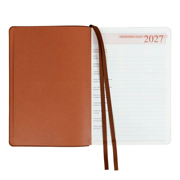 Дневник датированный 2027 Leo planner Rigato A5 368 страниц коричневый (252779) - изображение 3