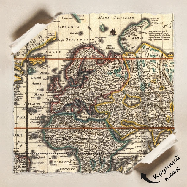 Інтер'єрна картина Стародавня карта Землі, Earth Ancient Map, географія, історія, інтер'єрний декор, 30×37 см (id3028) - зображення 3
