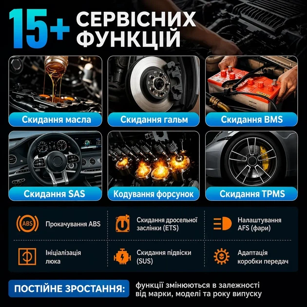 Автосканер Thinkcar D200 (Android/IOS, всі системи, 15 сервісних функцій, безстрокові оновлення, тести, CAN FD) - изображение 4