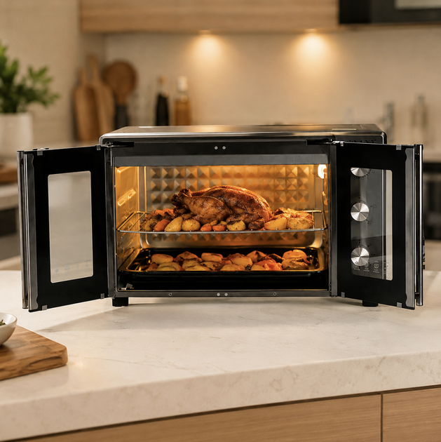 Настольная электродуховка SOKANY SK-10027 50 л 1700 Вт с конвекцией грилем вертелом Мини-печь 100–250°C Духовой шкаф для выпечки пиццы мяса - изображение 8