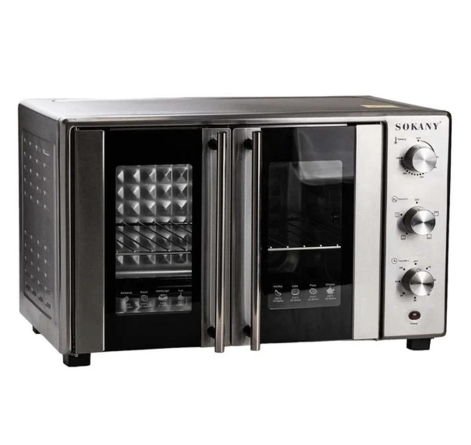 Настольная электродуховка SOKANY SK-10027 50 л 1700 Вт с конвекцией грилем вертелом Мини-печь 100–250°C Духовой шкаф для выпечки пиццы мяса - изображение 10