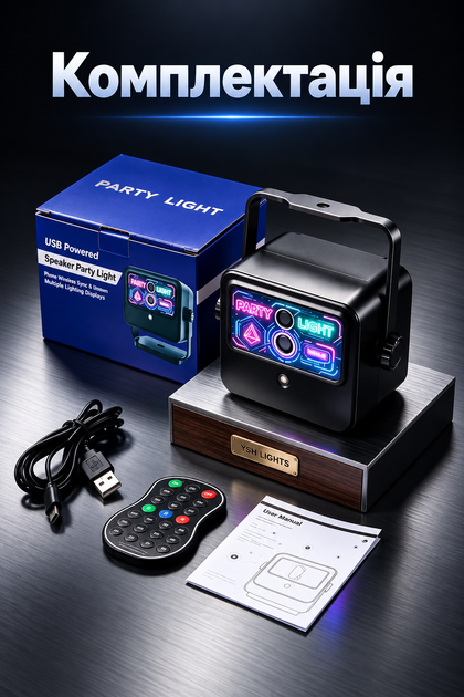 Лазерная диско-установка 3-в-1 Party Light с Bluetooth-колонкой, стробоскопом, реакцией на звук, пультом управления и TF/microSD - изображение 7