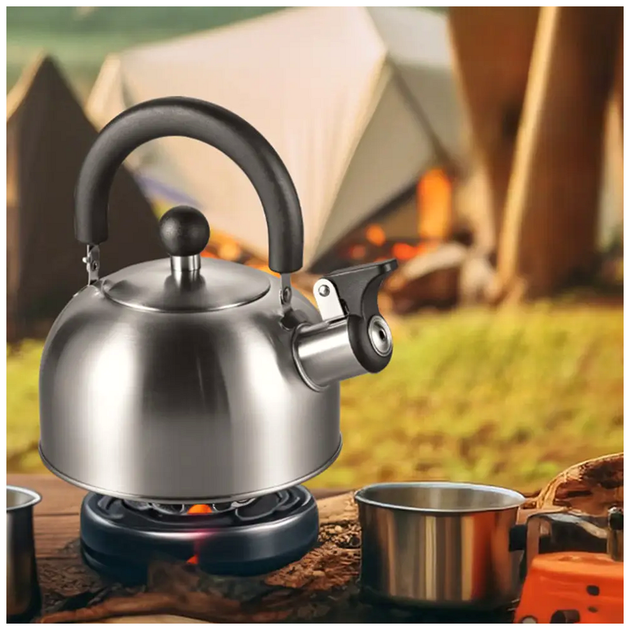 Чайник со свистком 1,4 л нержавеющая сталь серебристый для плиты UniSteel SQ-28619 - Фото 6 Чайник со свистком 1,4 л нержавеющая сталь серебристый для плиты UniSteel SQ-28619 - изображение 6