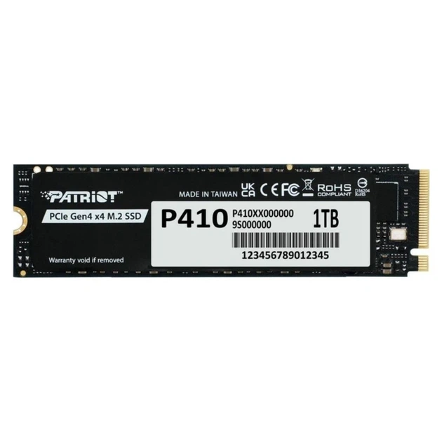 SSD накопитель Patriot P410 1 TB M.2 2280 NVMe PCIe Gen4 x4 3D NAND TLC - Фото 1 SSD накопитель Patriot P410 1 TB M.2 2280 NVMe PCIe Gen4 x4 3D NAND TLC - изображение 1