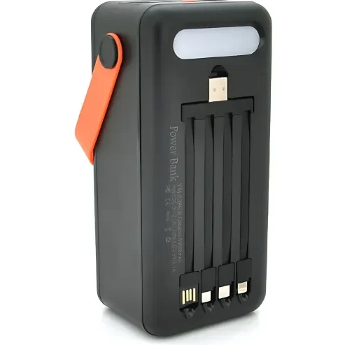 Power Bank AND YM-638 CX 100000 мАг Повербанк із сонячною батареєю вбудованими кабелями і ліхтариком - Фото 3 Power Bank AND YM-638 CX 100000 мАг Повербанк із сонячною батареєю вбудованими кабелями і ліхтариком - зображення 3