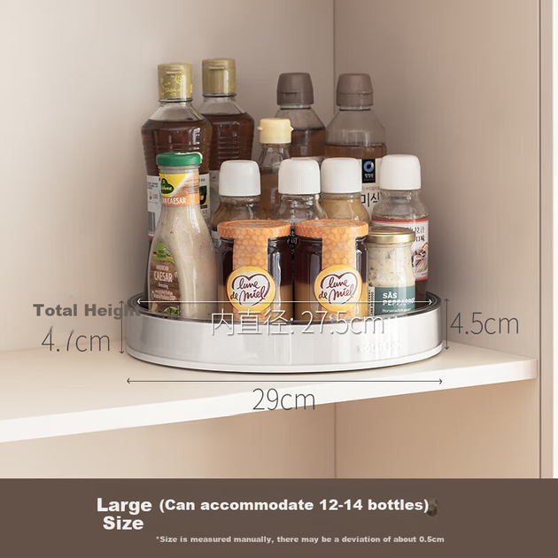Вращающаяся полка для специй Lanjiaoluo, кухонная полка для хранения, поднос для приправ, многофункциональный органайзер, большой вращающийся поднос. - Фото 5 Вращающаяся полка для специй Lanjiaoluo, кухонная полка для хранения, поднос для приправ, многофункциональный органайзер, большой вращающийся поднос. - изображение 5