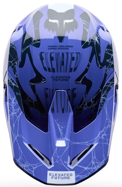 Шлем мотокроссовый Fox V1 Diffuse Purple Dove XL 61-63 см фиолетовый фулфейс ECE 22.06 - изображение 5