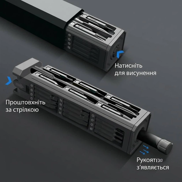 Набор прецизионных отверток 45 в 1 с магнитной рукояткой и битами для ремонта электроники - изображение 2