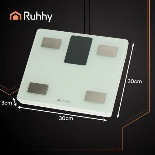 Умные весы анализаторы состава тела Ruhhy 20676 до 226 кг с Bluetooth и приложением Feelfit стеклянные для дома Белые - изображение 5