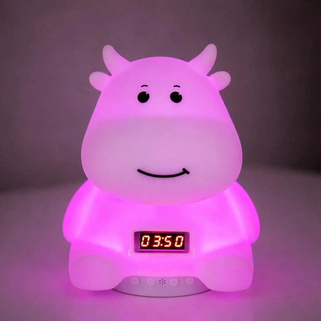Дитячий акумуляторний нічник Корівка – LED лампа з RGB-підсвіткою, Bluetooth-колонкою та годинником - Фото 2 Дитячий акумуляторний нічник Корівка – LED лампа з RGB-підсвіткою, Bluetooth-колонкою та годинником - изображение 2