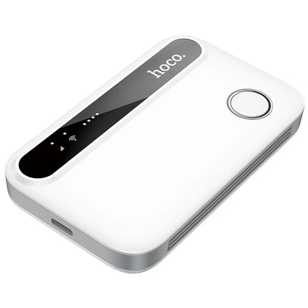 Портативный Wi-Fi роутер-модем Hoco HI41 150 Мбит/с, Micro SIM, 2100 мА·ч, White - изображение 4