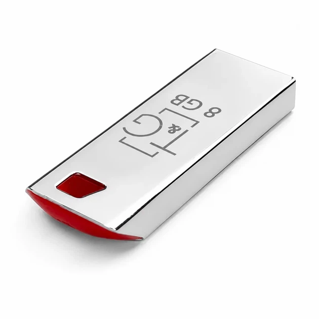 Флешка T&G Stylish 8 ГБ USB 2.0 металлическая моноблок серебристая - изображение 2