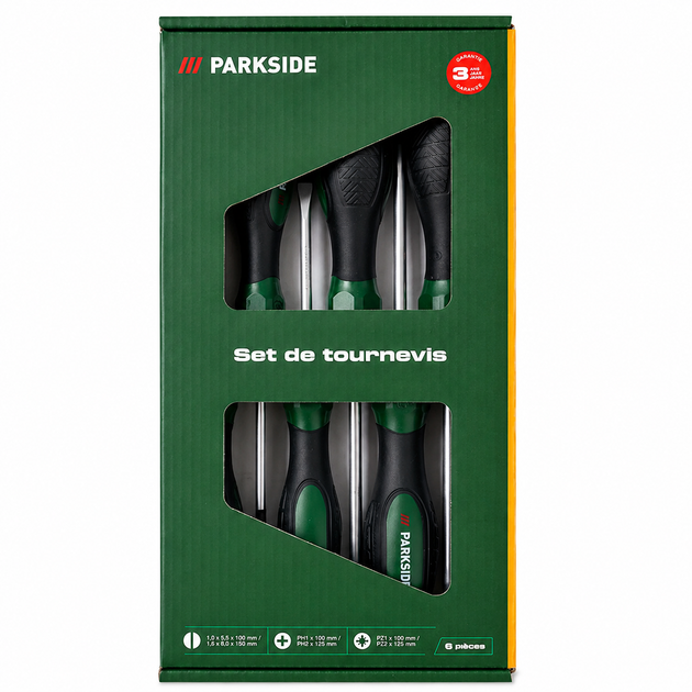 Набор отверток PARKSIDE HG11617, 6 шт, магнитные наконечники, Cr-V сталь - изображение 2
