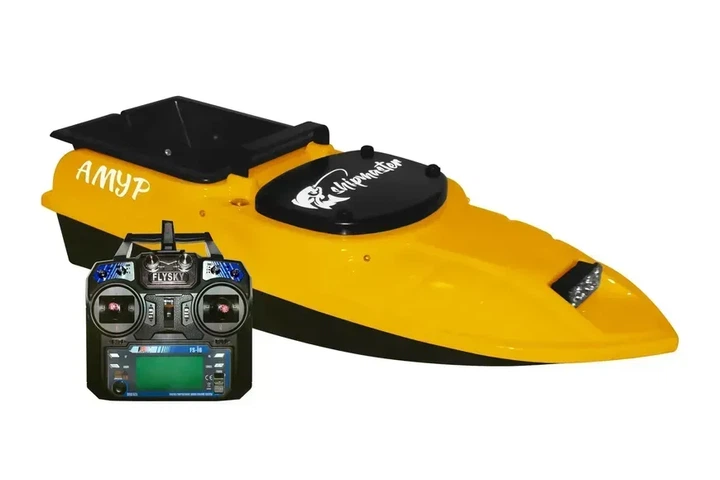 Карповый кораблик для прикормки рыбы Shipmaster "Амур-М" c GPS навигацией и Эхолотом TOSLON TF-520 желтый - Фото 2 Карповый кораблик для прикормки рыбы Shipmaster "Амур-М" c GPS навигацией и Эхолотом TOSLON TF-520 желтый - изображение 2