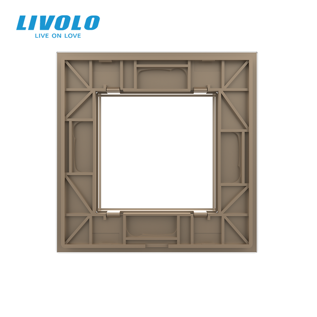 Рамка 1-постовая LIVOLO, закалённое стекло, золотая матовая, 80×80 мм (VL-P7E-2AS06) - изображение 4