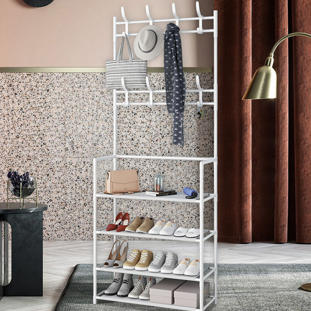 Вешалка для одежды (154х60х29,5см) New simple floor clothes rack, Белая - Фото 10 Вешалка для одежды (154х60х29,5см) New simple floor clothes rack, Белая - изображение 10